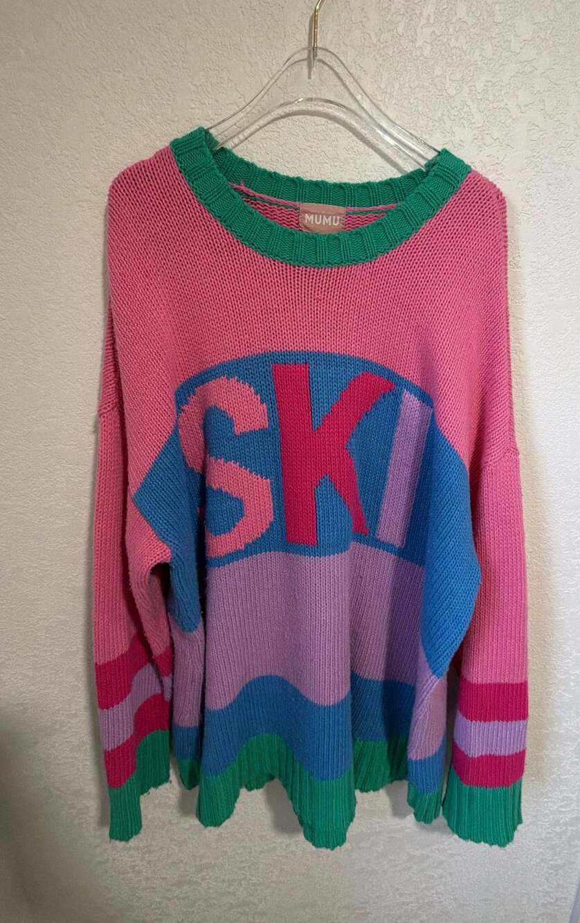 Show Me Your Mumu Ski Knit Sweater Size XL Multi Colorblock